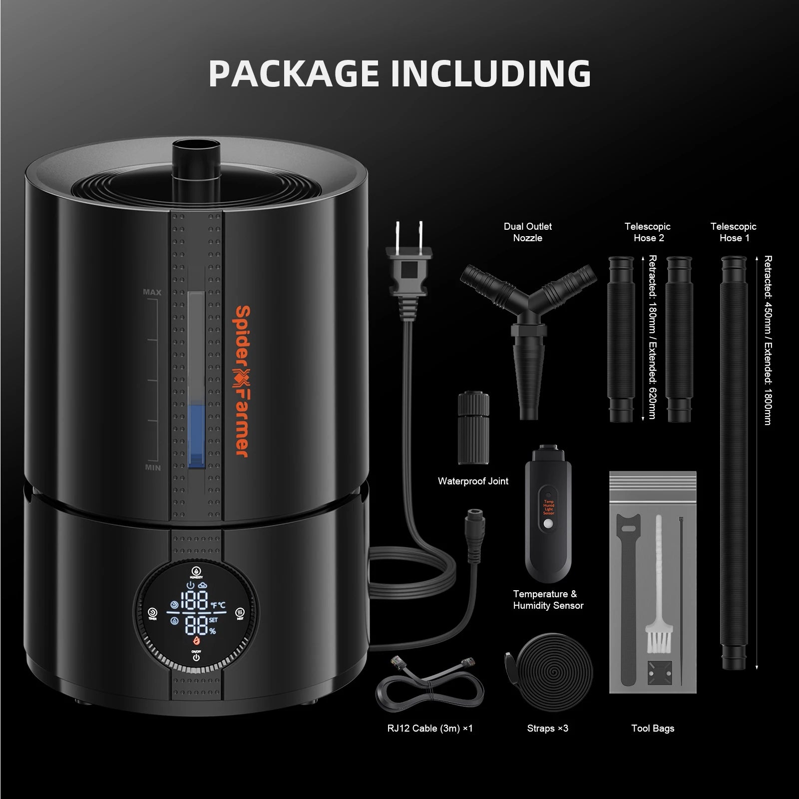 5L Air Humidifier Ultrasonic Cool Mist Humidifier with RJ12 Cable