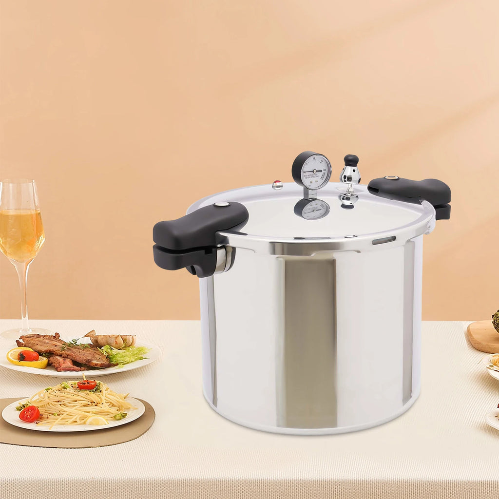 22L Large Capacities Pressure Cooker 90Kpa Commercial Aluminum Alloy Explosion-Proof Pressure Cooker for Gas Stoves 32*28Cm