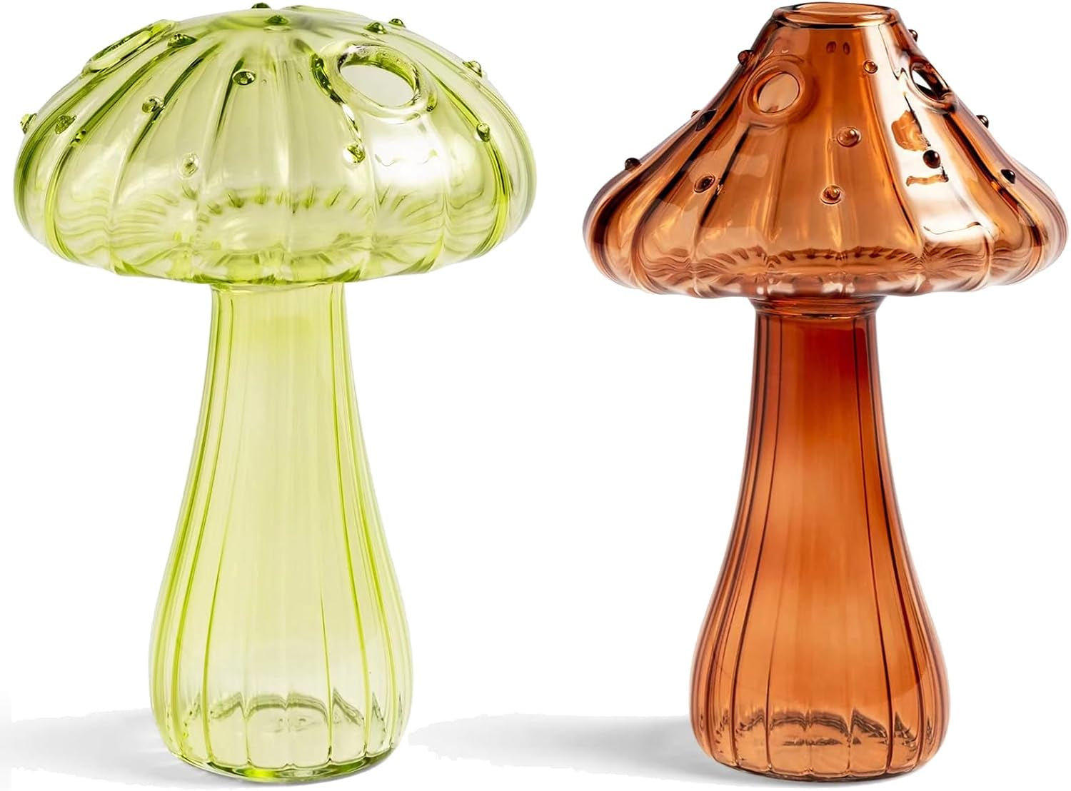 Mushroom Propagation Vase, Delicate Flower Vase Cottagecore Room Decor Hydroponic Bud Vase Unique Glass Vase for Home Kitchen Office Decorations