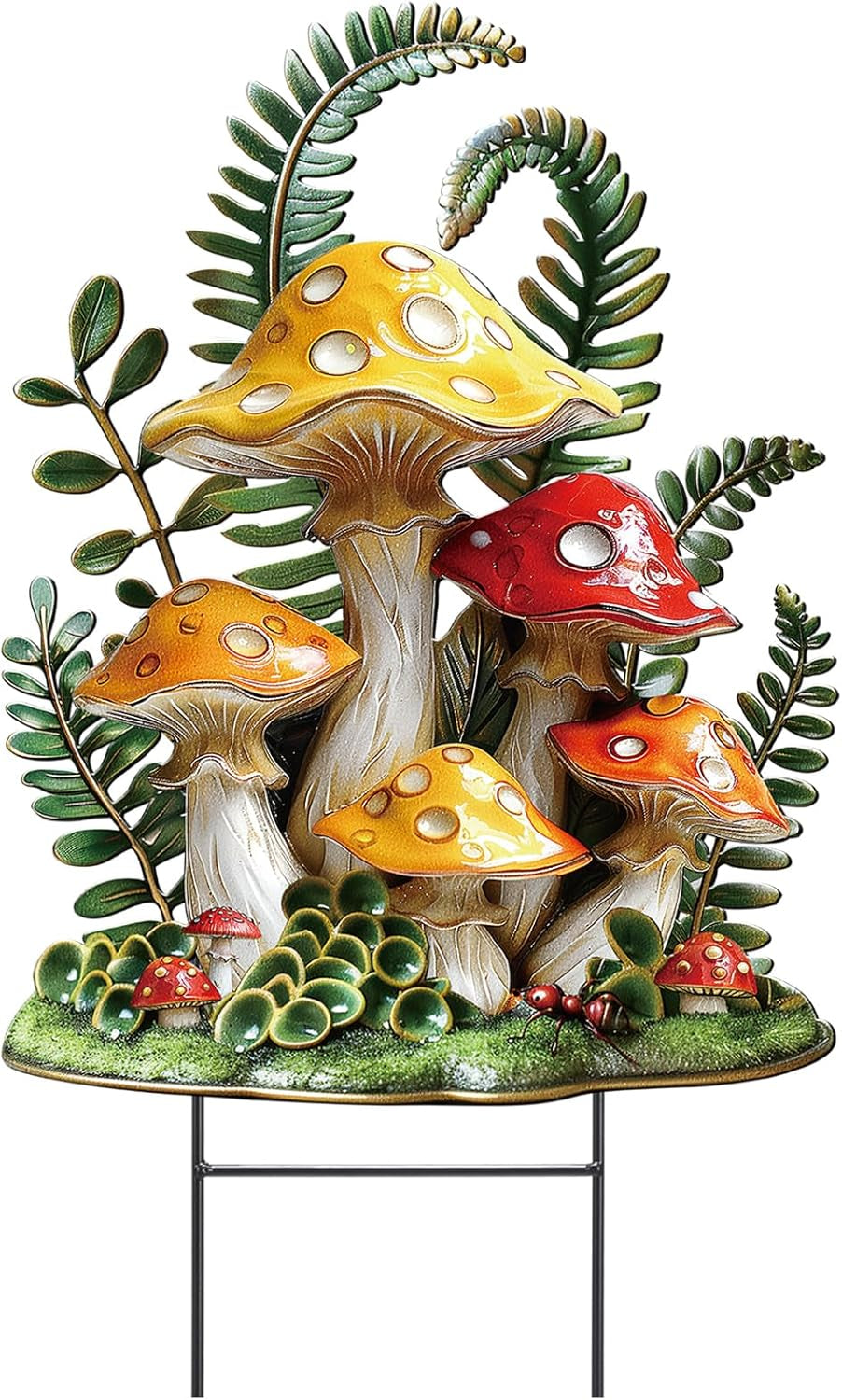 Mushroom Outdoor Decor Summer Metal Garden Stakes Mushroom Yard Signs Gift for Nature Lovers Farmhouse Waterproof Lawn Sign Outdoor Decorations for Spring Summer Holiday Garden Lawn Decor
