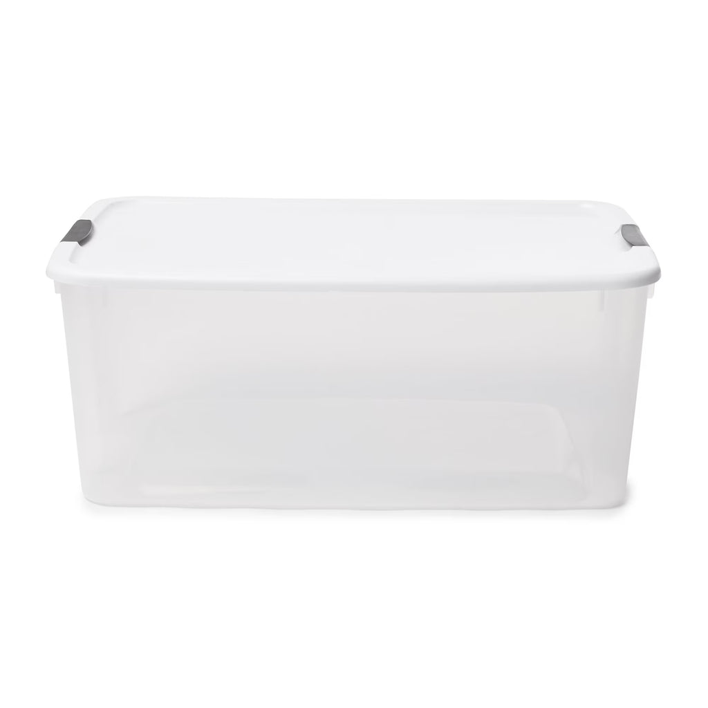 Ultra Latching Storage Tote - Clear Plastic - 16 Pack, 116 Quart