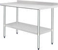 HARDURA Stainless Steel Table with Backsplash Metel Prep Table Commercial Kitchen Workbench 24X60 Inches NSF