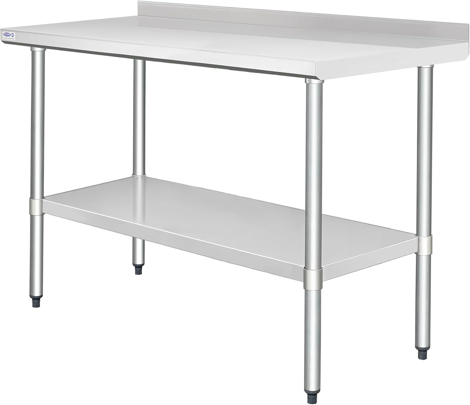 HARDURA Stainless Steel Table with Backsplash Metel Prep Table Commercial Kitchen Workbench 24X60 Inches NSF