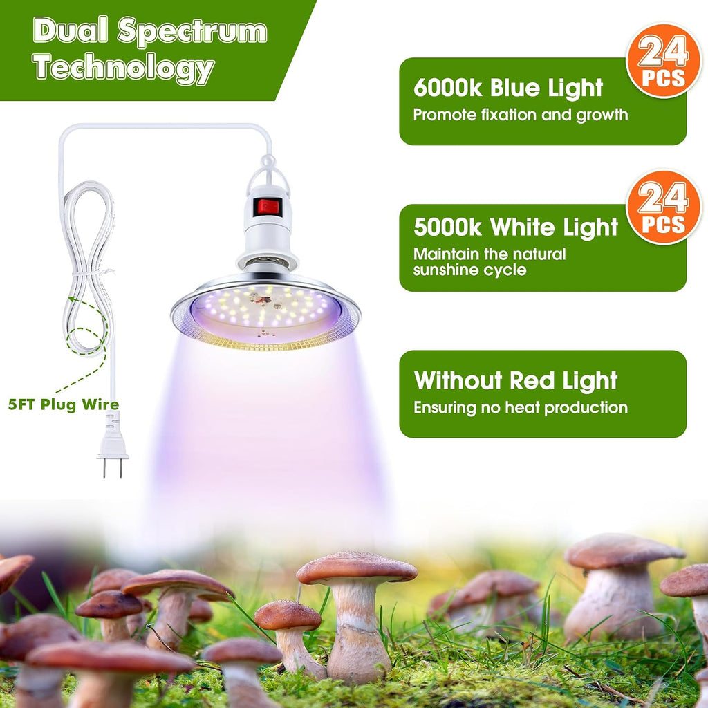 Mushroom Grow Tent and LED Growing Light Kit, 30 X 20 X 20 Inch Portable Large Still Air Box, Mycology Mushroom Growing Kit, Indoor Propagation Stations with 48 LED Mushroom Grow Lamp(Black)