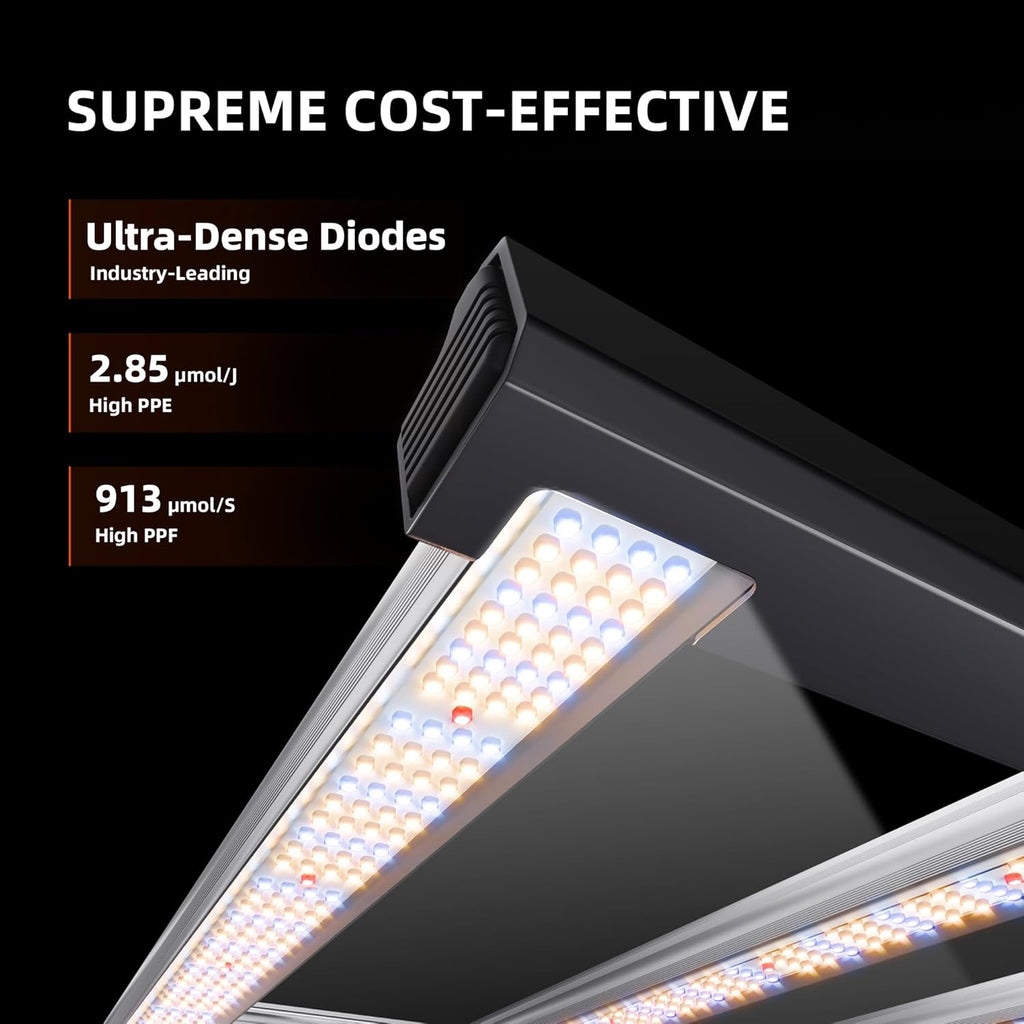 G4500 Cost-Effective 320W 2X4 Coverage LED Grow Lights, Full Spectrum Dimmable Bar Style Led Growing Lamp for Indoor Plants, Upgraded Smart App Control