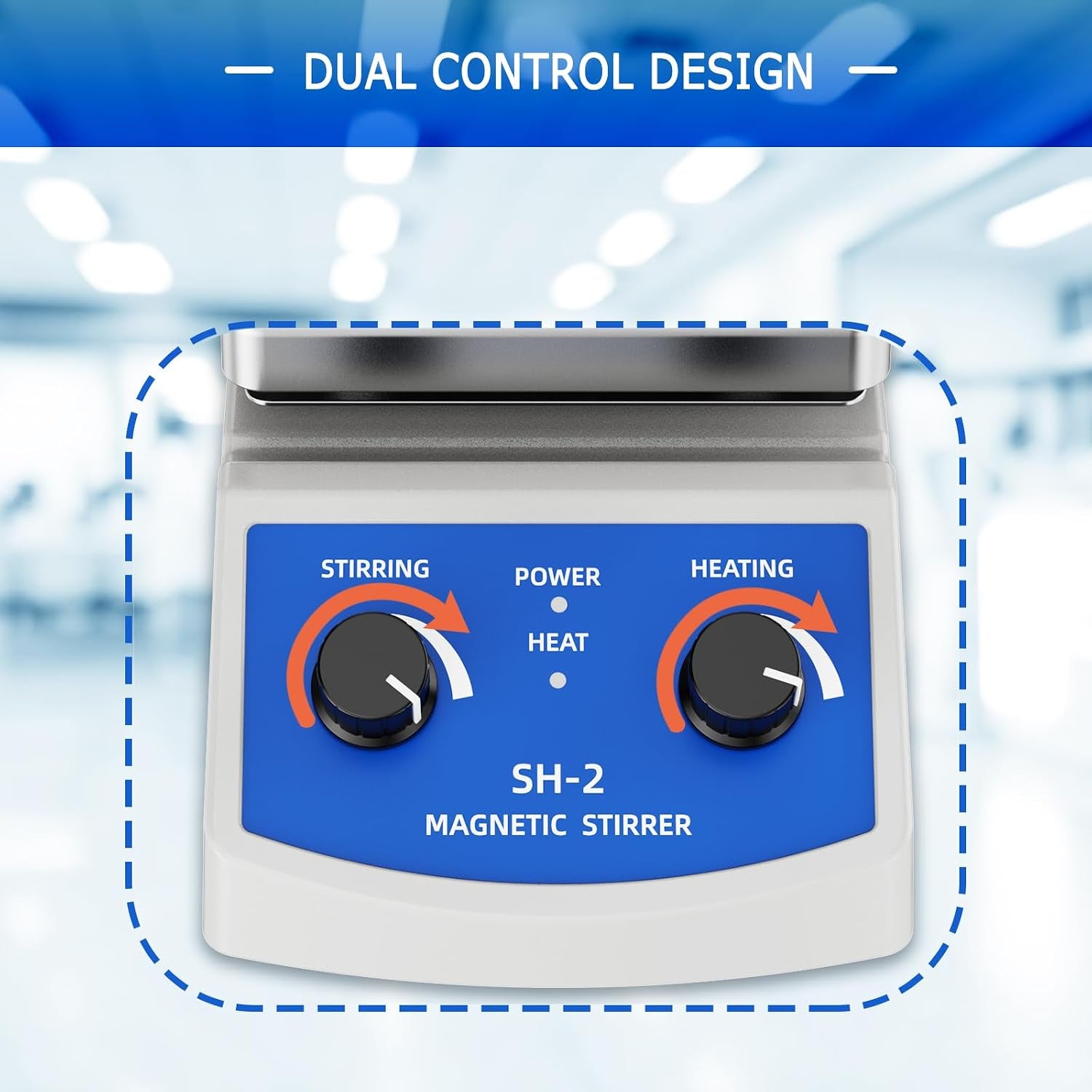 Magnetic Stirrer Hot Plate W/Stir Bar,100-2000Rpm Magnetic Hotplate Stirrer, 180W Heating Power Hot Plate Stirrer, Max 520℉ Hot Plate with Magnetic Stirrer