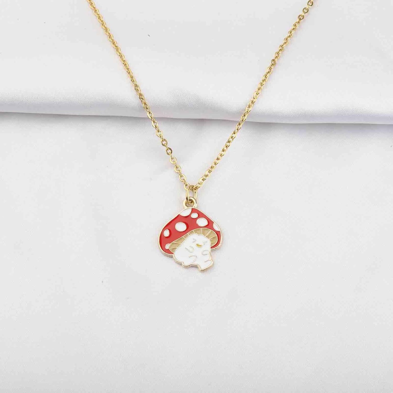 Mushroom Necklace Mushroom Gifts for Mushroom Lover Mushroom Jewelry Gifts Cute Mushroom Necklaces Pendant (Mushroom Necklace)