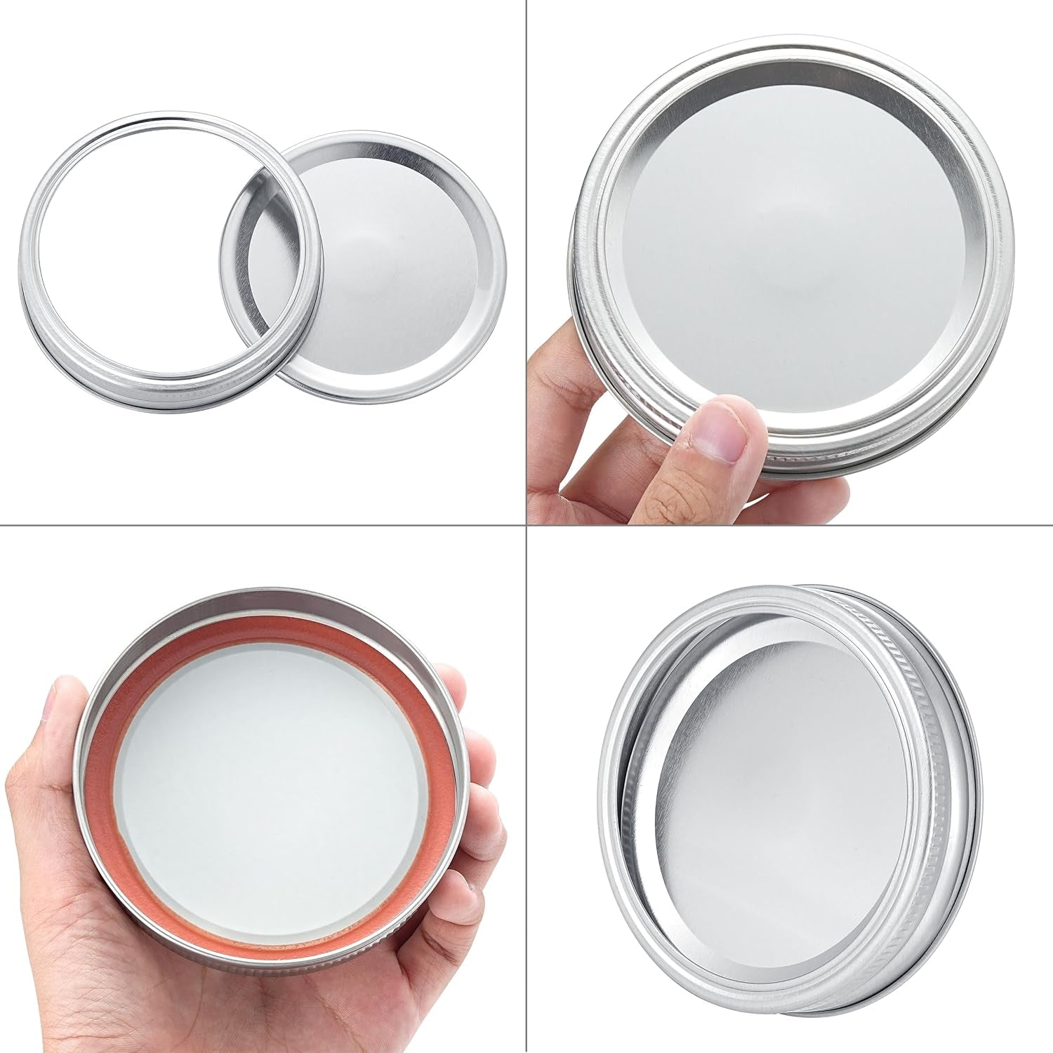 72Pcs Canning Lids with Rings Wide Mouth, for Ball, Kerr Jars - Split-Type Metal Mason Jar Lids for Canning - 100% Fit & Airtight for Regular Mouth Jars (36Lids+36Rings for Wide Mouth)