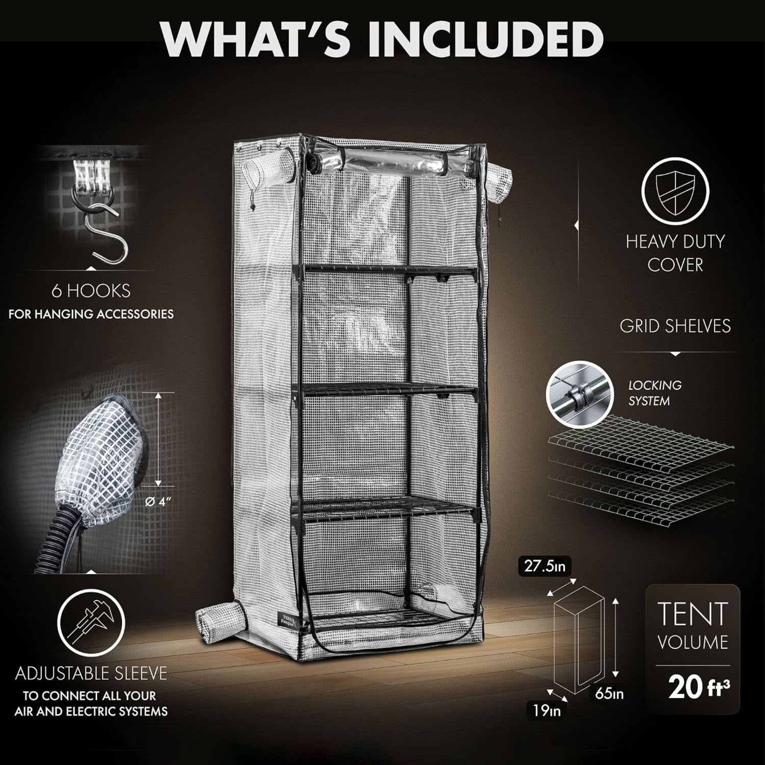 Mushroom Grow Tent | Martha Tent, Small Greenhouse for Indoor, Fruiting Chamber, Fits Monotub