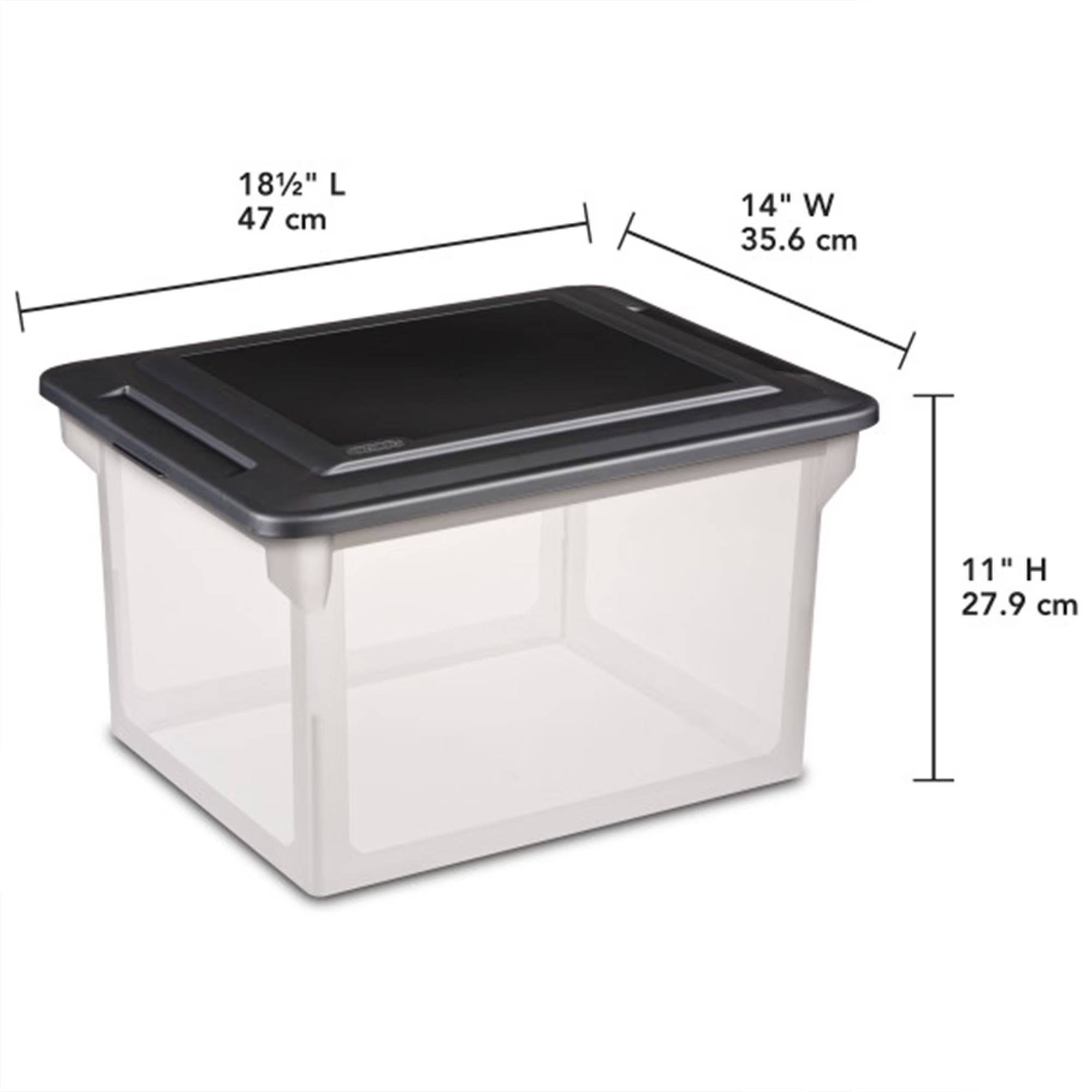File Box - Clear Plastic Storage Bin - 8 Pack