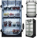 Mushroom Grow Tent Kit with Mushroom-Optimized Grow Lights & Timer | 27.5"W X 20"D X 65"H, Indoor Martha Tent with Oxford Fabric Cover, Small Greenhouse, 4" Vent Ports for Inline Fan, Humidifier