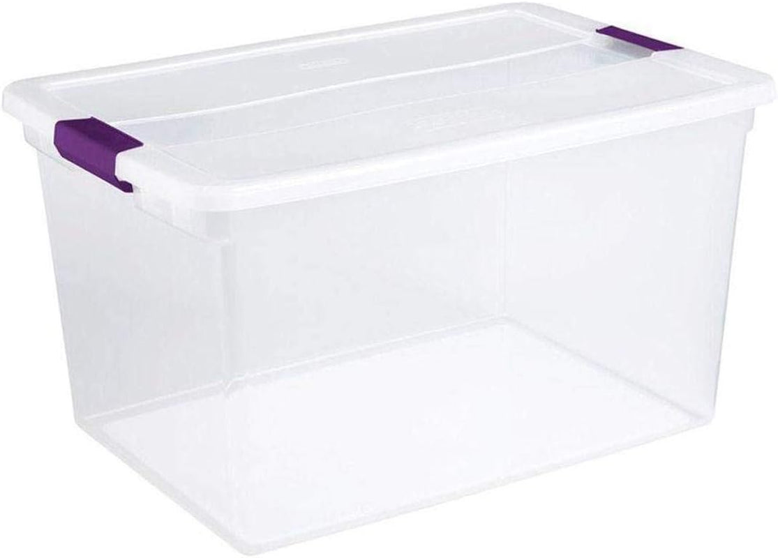 Storage Solution with 106 Quart Clear Tote W/Latching Lid, 4 Pack, and 66 Quart Clear Tote W/Latching Lid, 6 Pack