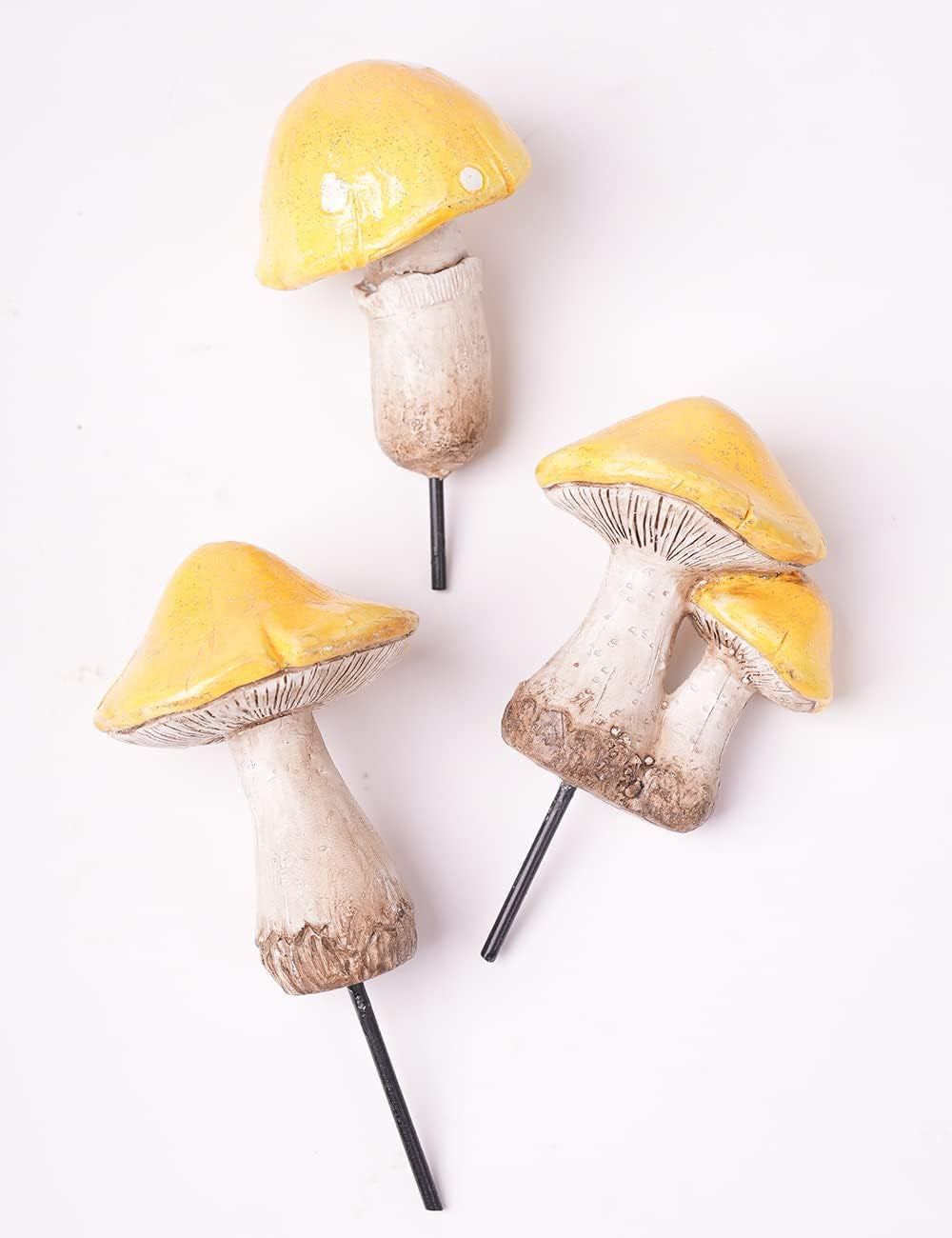 3Pcs Mushroom Statue Sculpture Fairy Figurine Garden Decor Gift for Home Outdoor Patio Yard Art Polyresin 6.3 Inch