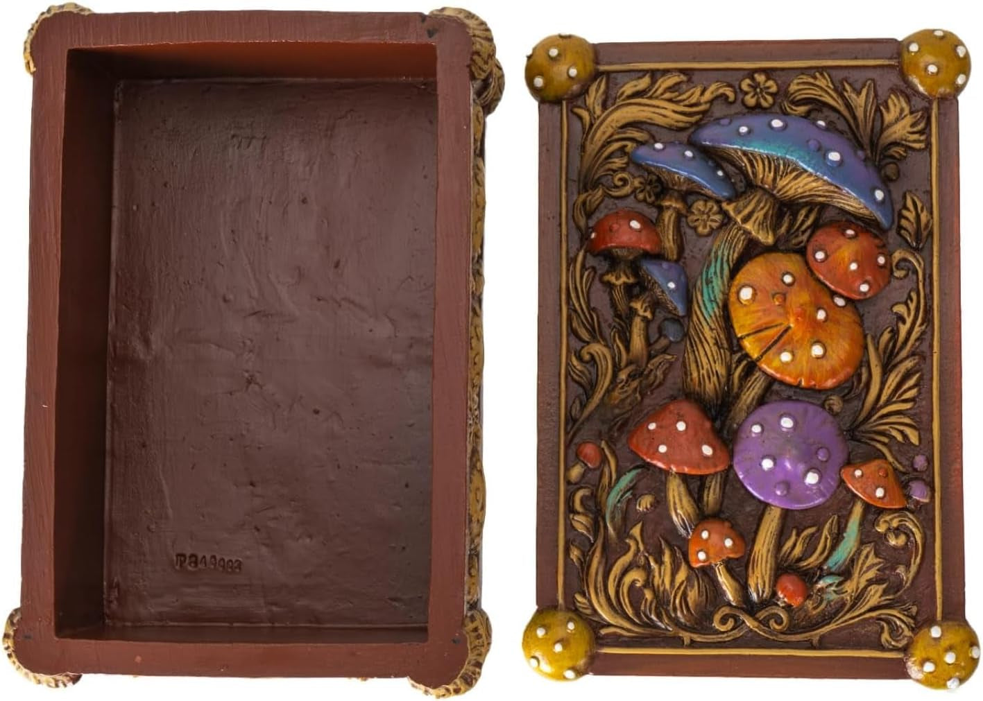 Enchanted Mushroom Tarot Box with Colorful Toadstool Forest Design Ideal for Tarot Jewelry Trinkets or Home Decor 5.83" Long