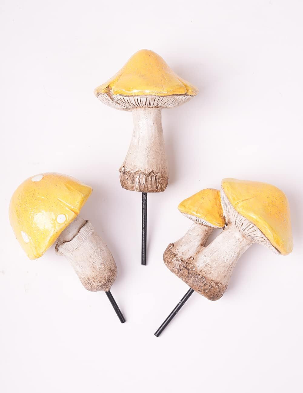 3Pcs Mushroom Statue Sculpture Fairy Figurine Garden Decor Gift for Home Outdoor Patio Yard Art Polyresin 6.3 Inch