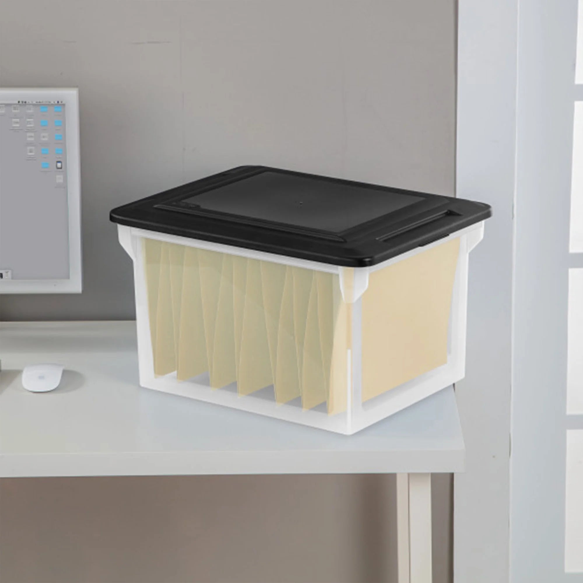 File Box - Clear Plastic Storage Bin - 8 Pack