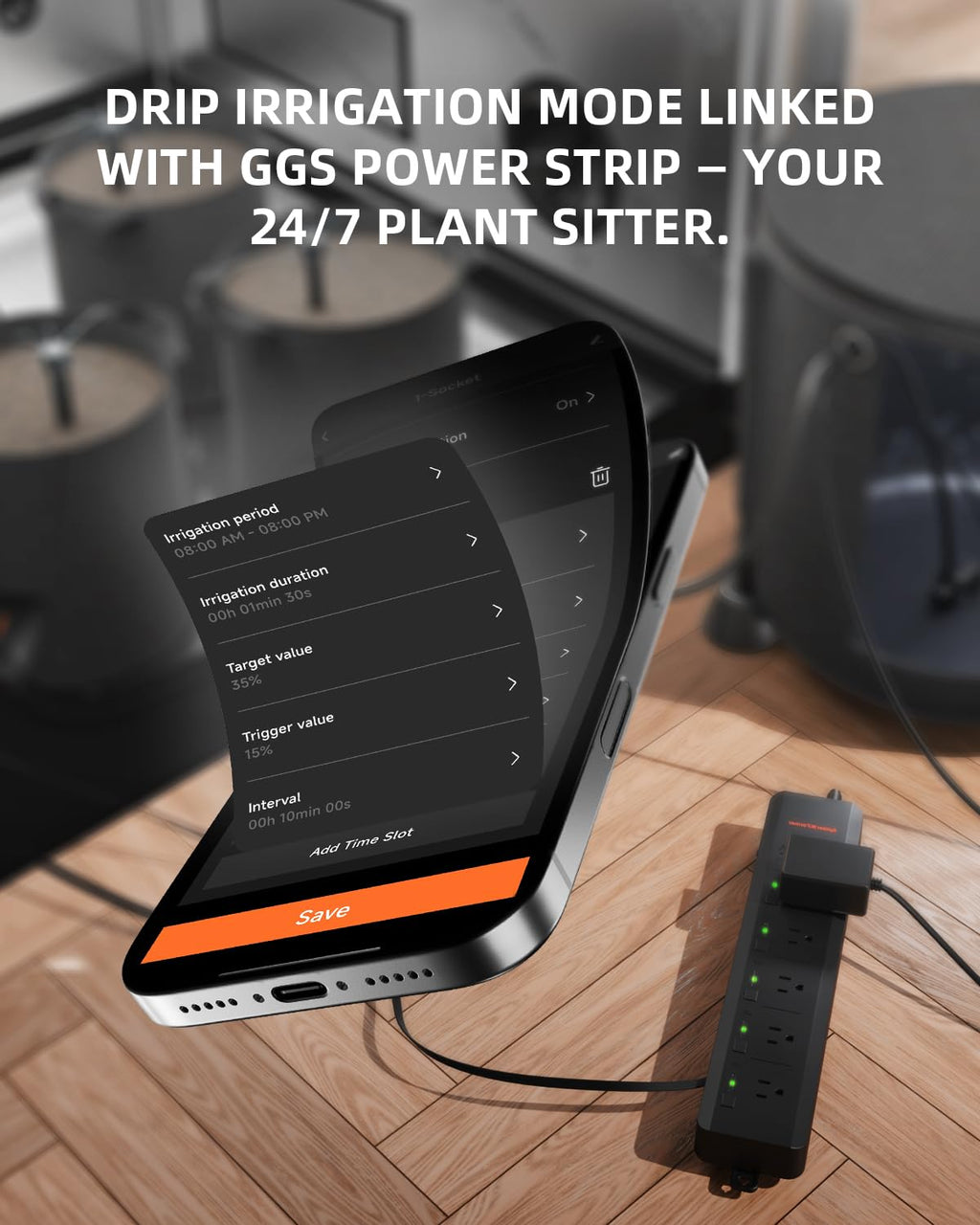 GGS 3 in 1 Soil Sensor Pro 3Pcs, EC Moisture Temp Meter Tester with RJ12 Support Smart APP Control for Garden Indoor Grow Tent Room