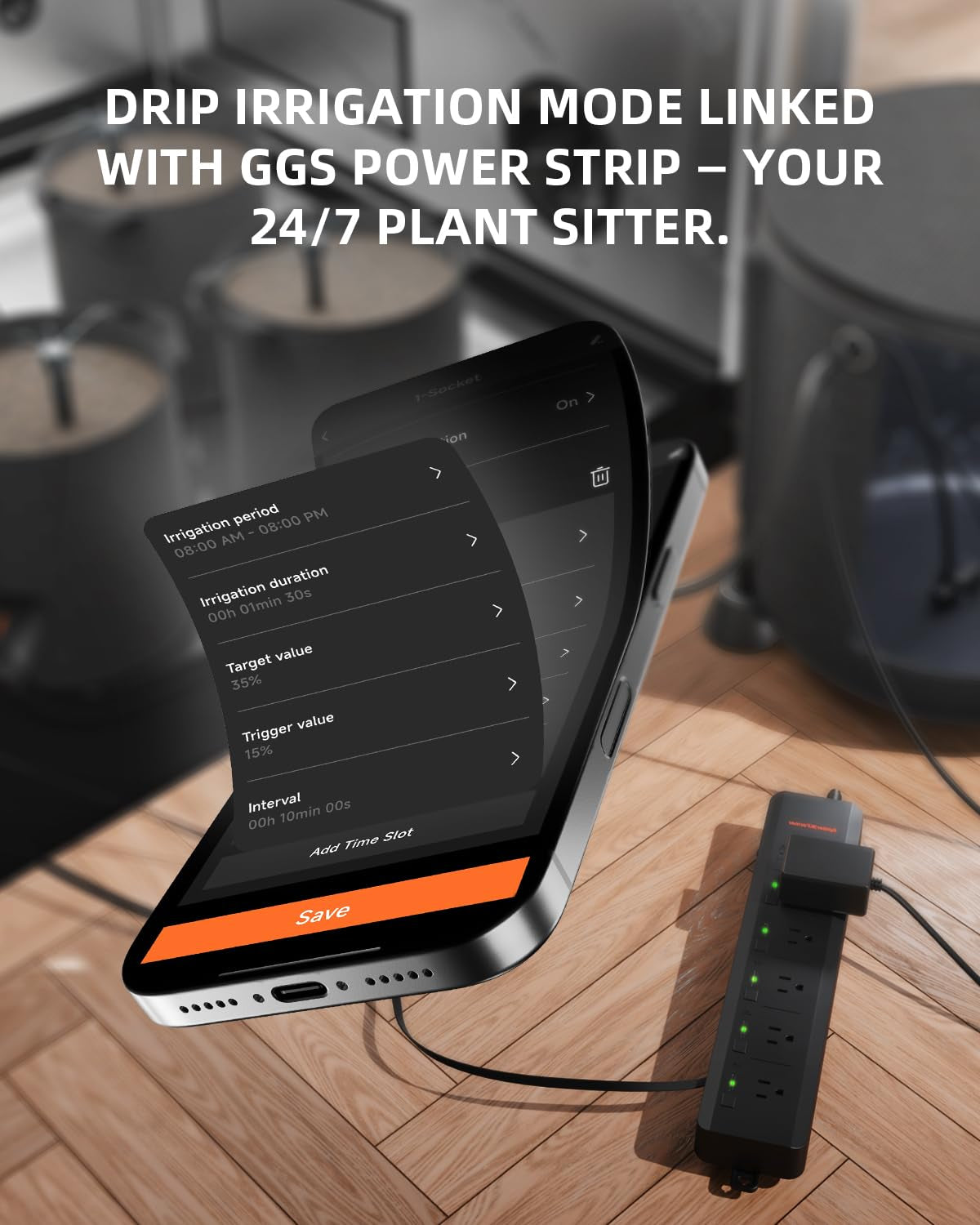 GGS 3 in 1 Soil Sensor Pro 3Pcs, EC Moisture Temp Meter Tester with RJ12 Support Smart APP Control for Garden Indoor Grow Tent Room