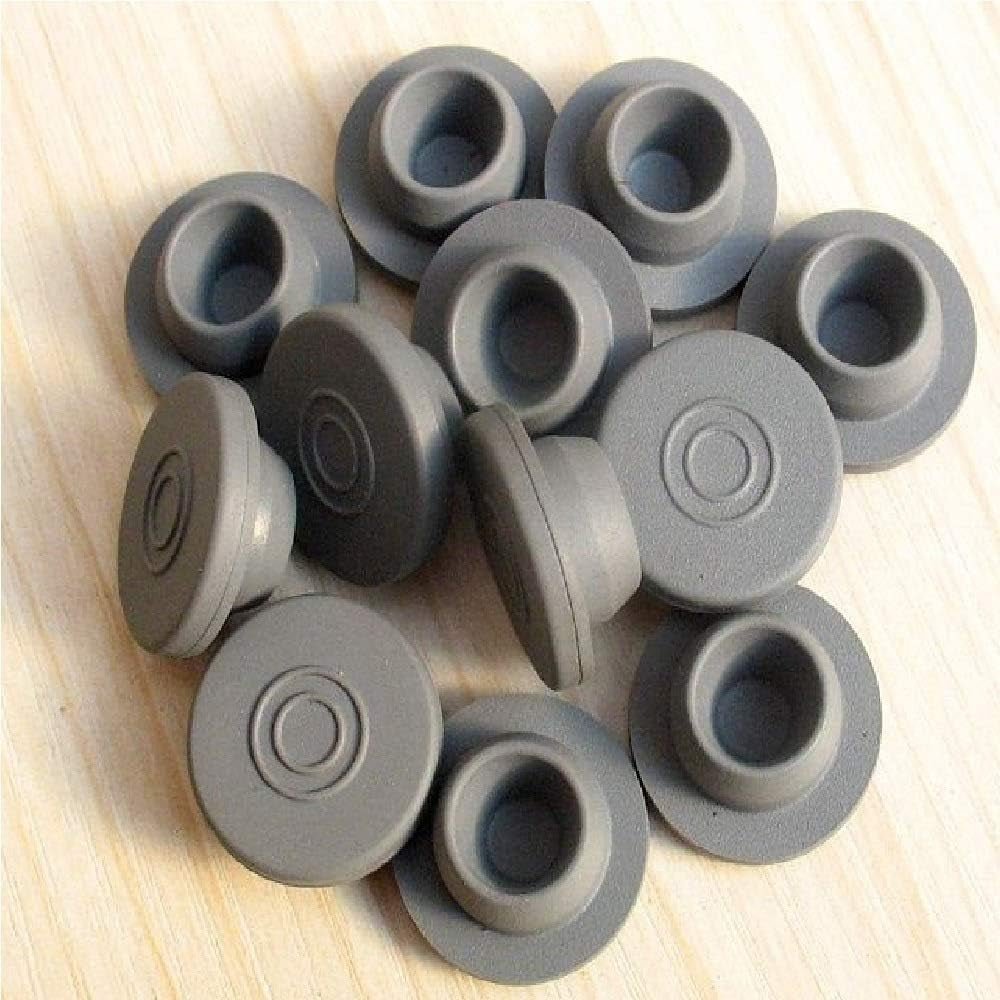 100 Peices Mushrooms Self Healing Rubber Injection Ports,13Mm Rubber Bottle Stoppers, for Sealing 1/4 Inch or 7Mm Opening