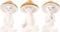 3 PCS Meditation Mushroom Statue - Cute Mushroom Decorations Figurines Mushroom Decor Statue Resin Figurine for Cute Room Decor Mushroom Figurines for Tabletop Garden Bathroom Backyard Shelf Decor