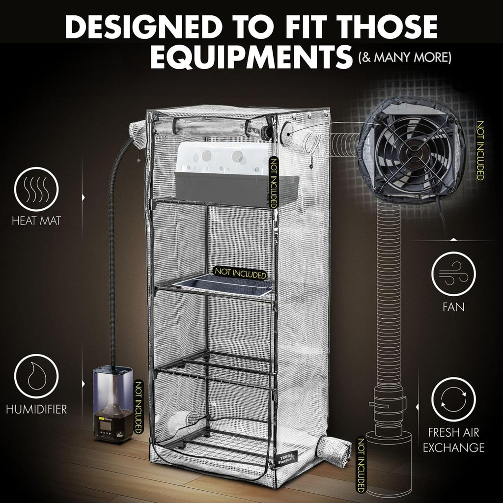 Mushroom Grow Tent | Martha Tent, Small Greenhouse for Indoor, Fruiting Chamber, Fits Monotub