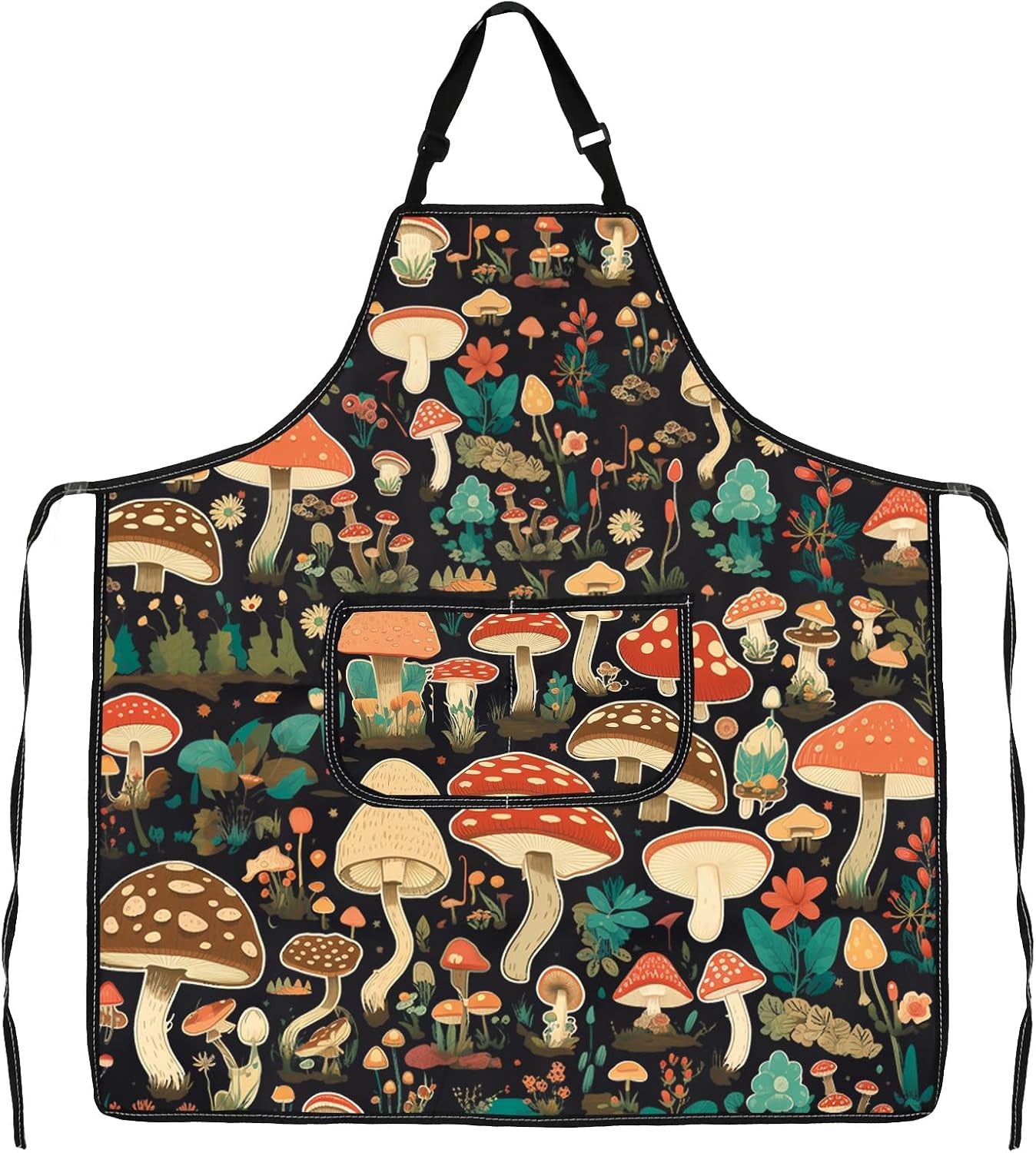 Mushroom Aprons with Pockets - Cooking, Baking, Gardening Apron - Mushroom Lover Gift