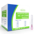100 Pack 18 Ga 1 Inch Disposable Needles with Caps for Scientific and Industrial Dispensing Individually Wrapped