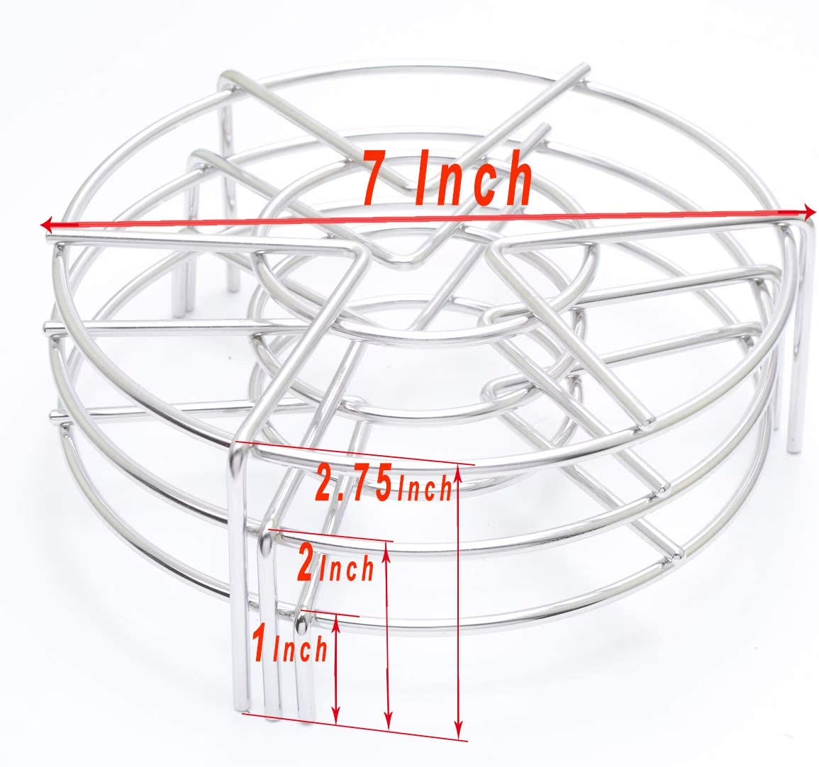 3 Pack 7 Inch Kitchen Trivet Stainless Steel Steaming Rack Pressure Cooker Steam Rack Stand,Steamer Baskets for Instant Pot Pressure Cooker by