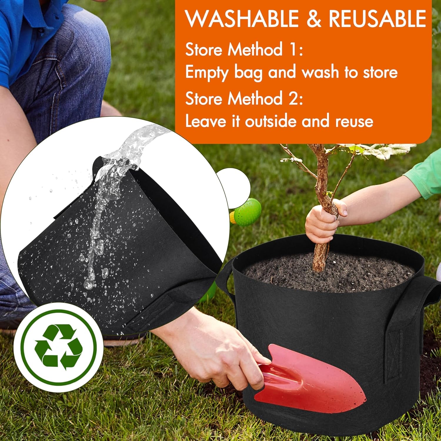 10-Pack 1 Gallon Grow Bags, 300G Thickened Fabric Grow Bags with Handles, Heavy Duty Aeration Plant Grow Bags for Indoor & Outdoor Use